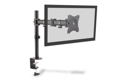 Stojan na monitor DIGITUS Jednoduchý stolový stojan so svorkou, 1xLCD, max. 27", max. 8 kg, nakláňanie a otáčanie o 360° (PIVOT) DA-90361